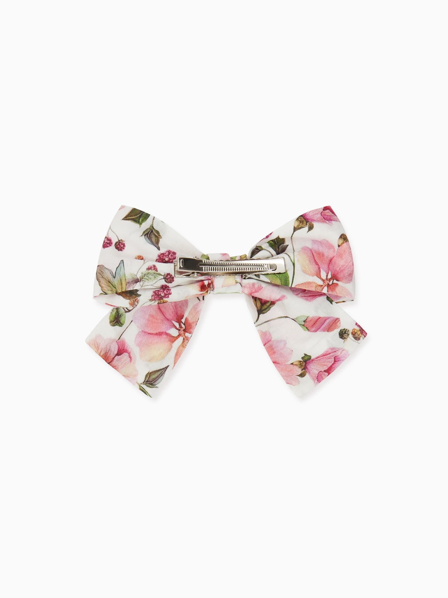 Pink Floral Large Bow Girl Clip
