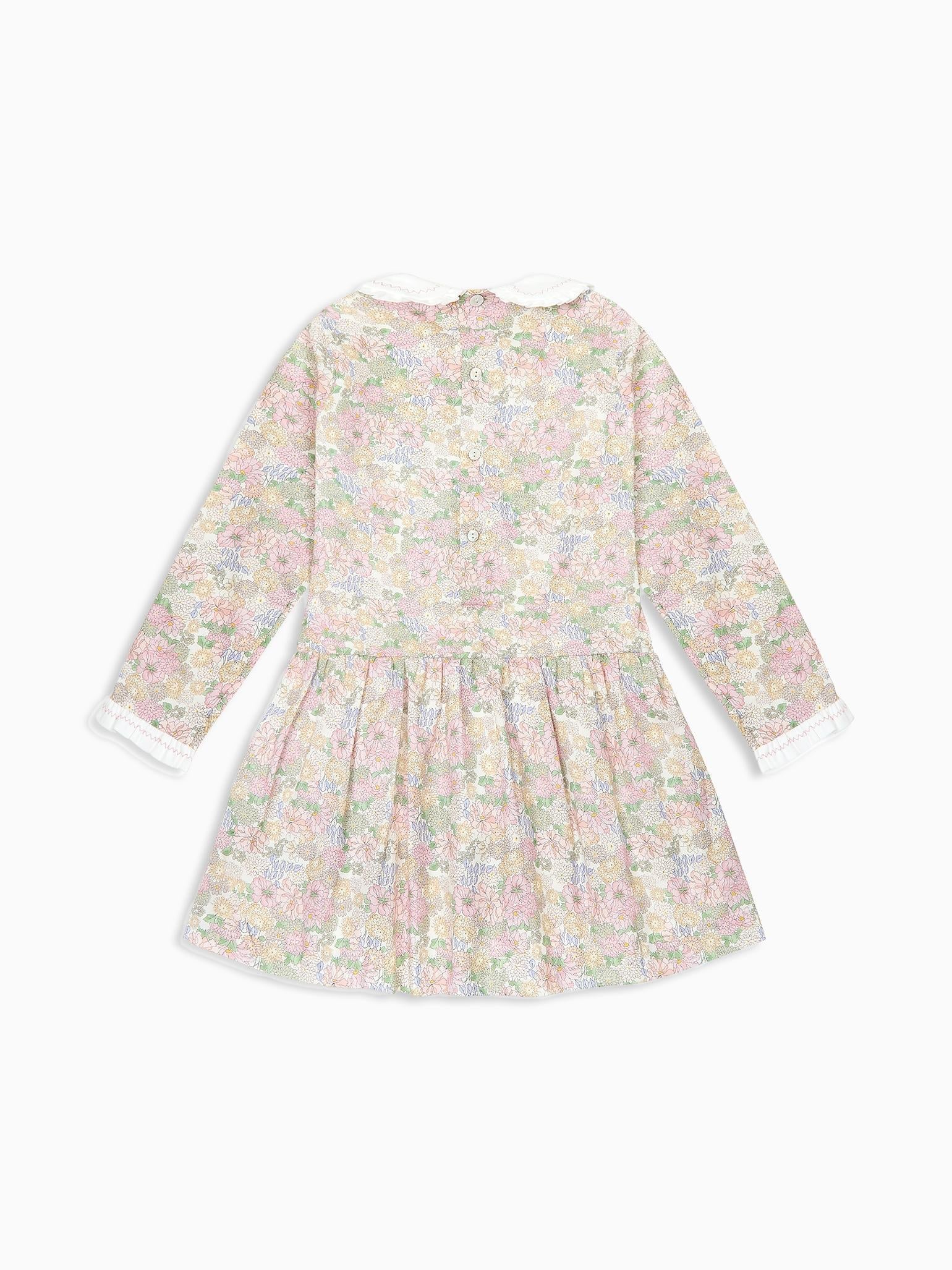 Pink Floral Laura Girl Drop Waist Dress