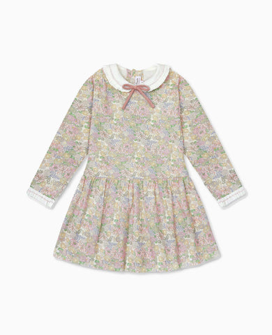Pink Floral Laura Girl Drop Waist Dress