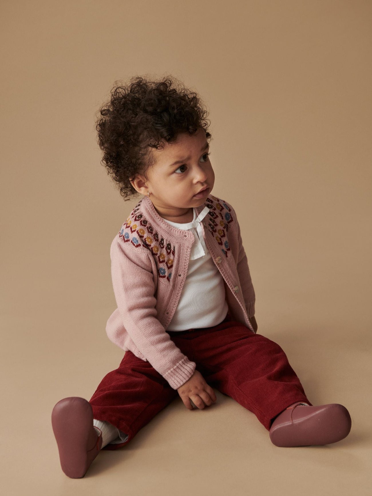 Burgundy Benito Corduroy Baby Trousers