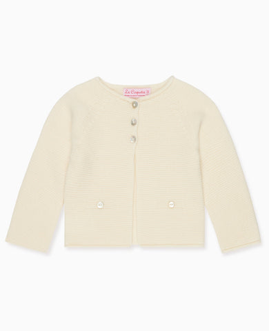 Ivory Leandra Cashmere Baby Cardigan