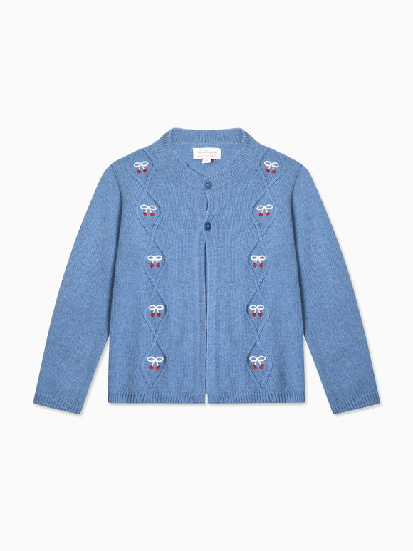 Blue Leanor Merino Girl Cardigan