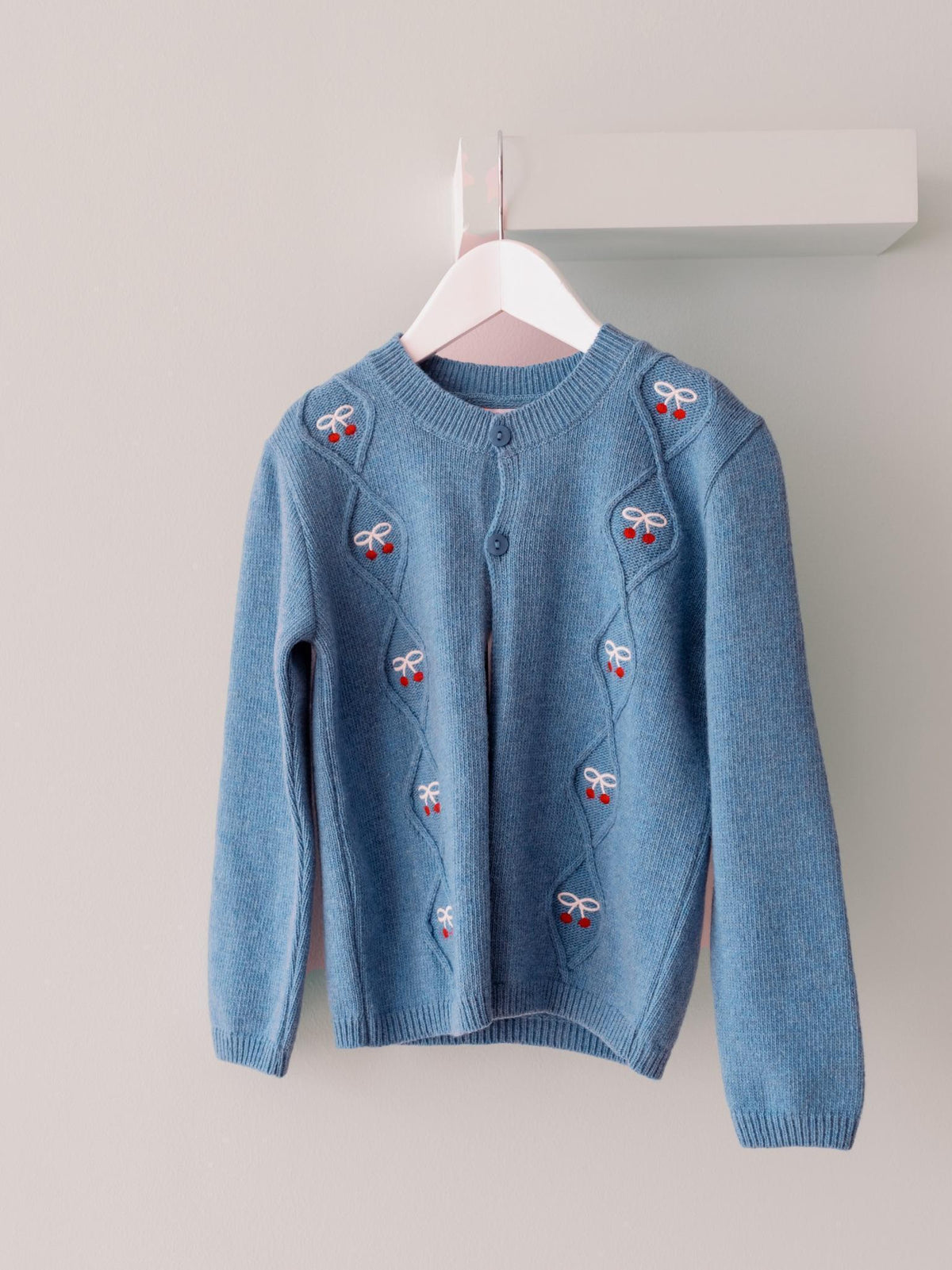 Blue Leanor Merino Girl Cardigan