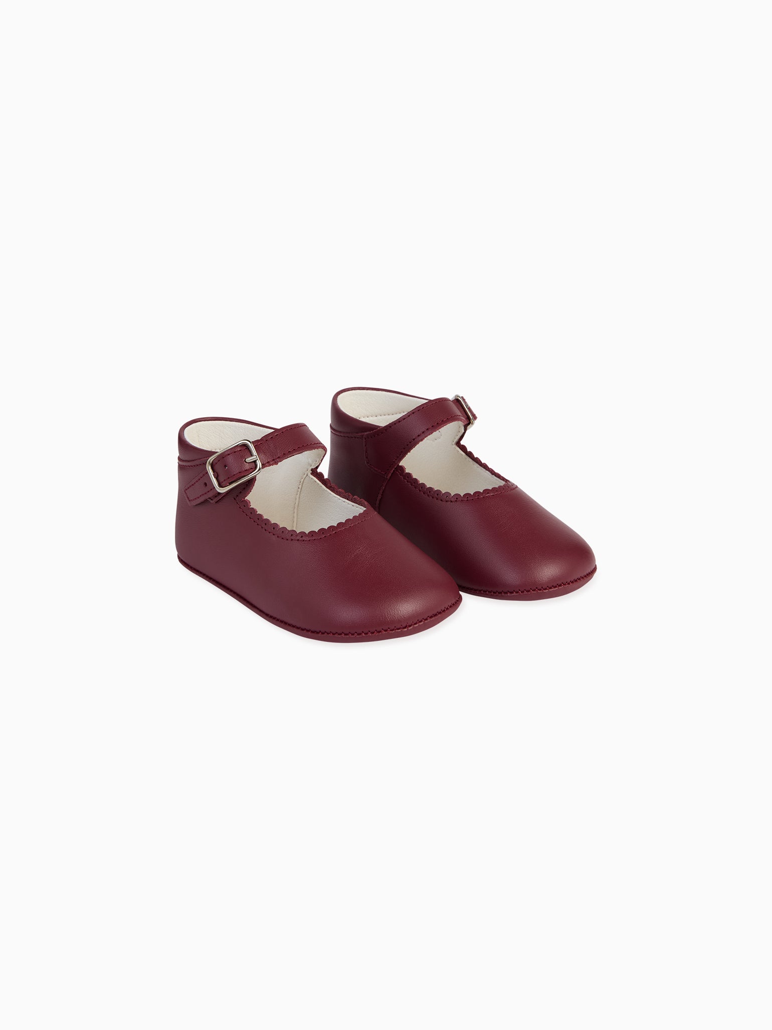 Burgundy Leather Baby Mary Jane Shoes