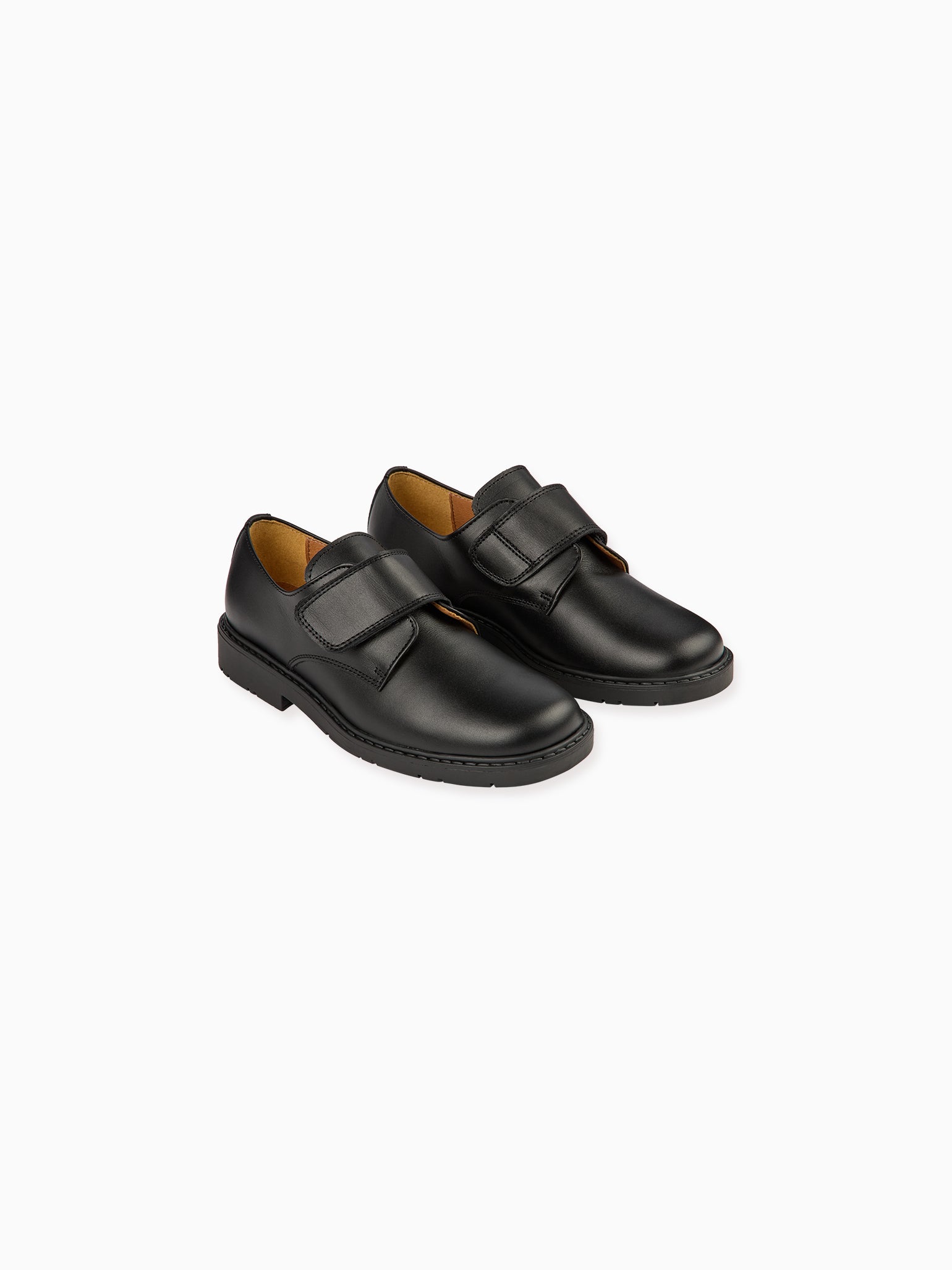 Black Leather Boy Classic School Shoes | Soft Nappa Leather – La