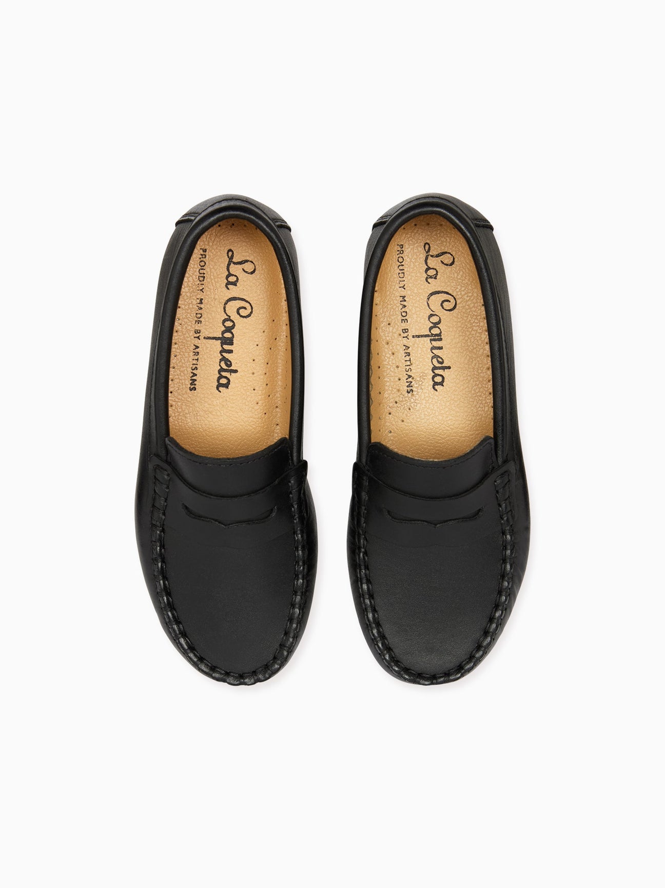 La Coqueta Kids - Black Leather Boy Loafer Shoes - UK 11.5 / US 12.5 / EU 30