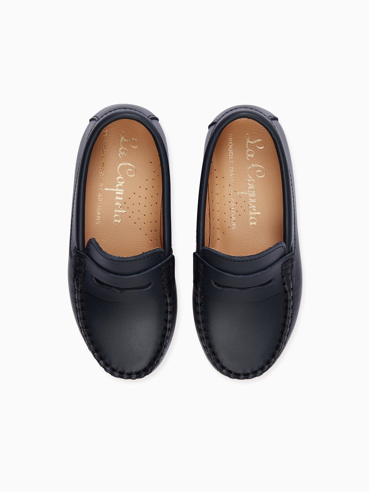 La Coqueta Kids - La Coqueta Kids Navy Leather Boy Loafer Shoes – UK 13 / 1 US / EU 32