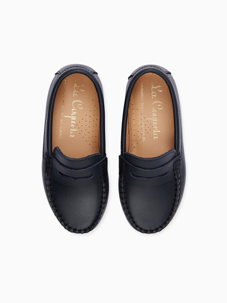 Boys black hot sale leather loafers