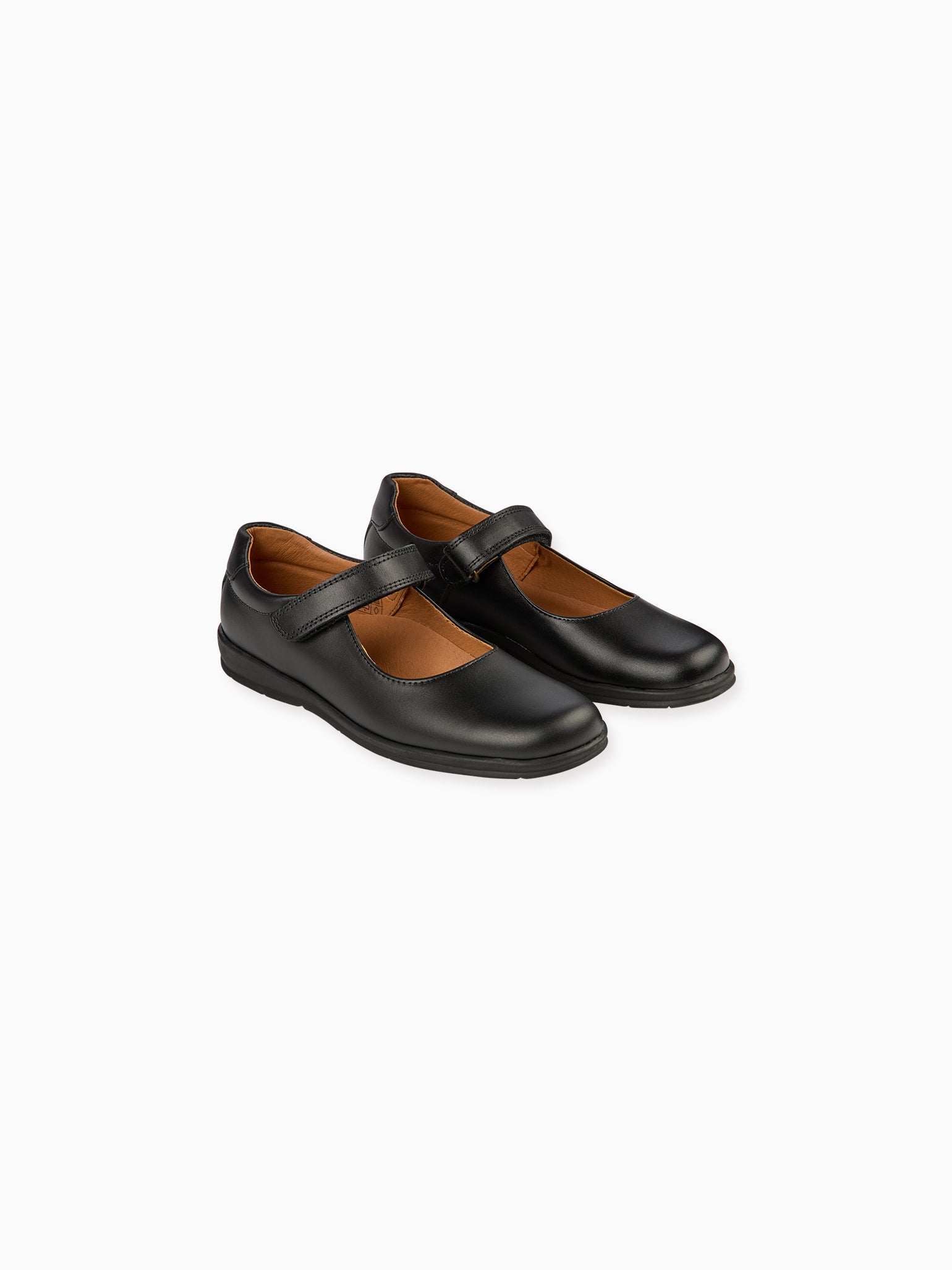Black Leather Girl Classic School Shoes