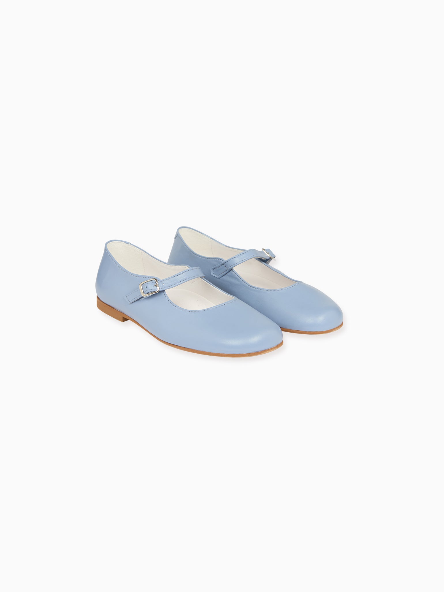 Dusty Blue Leather Girl Mary Jane Shoes