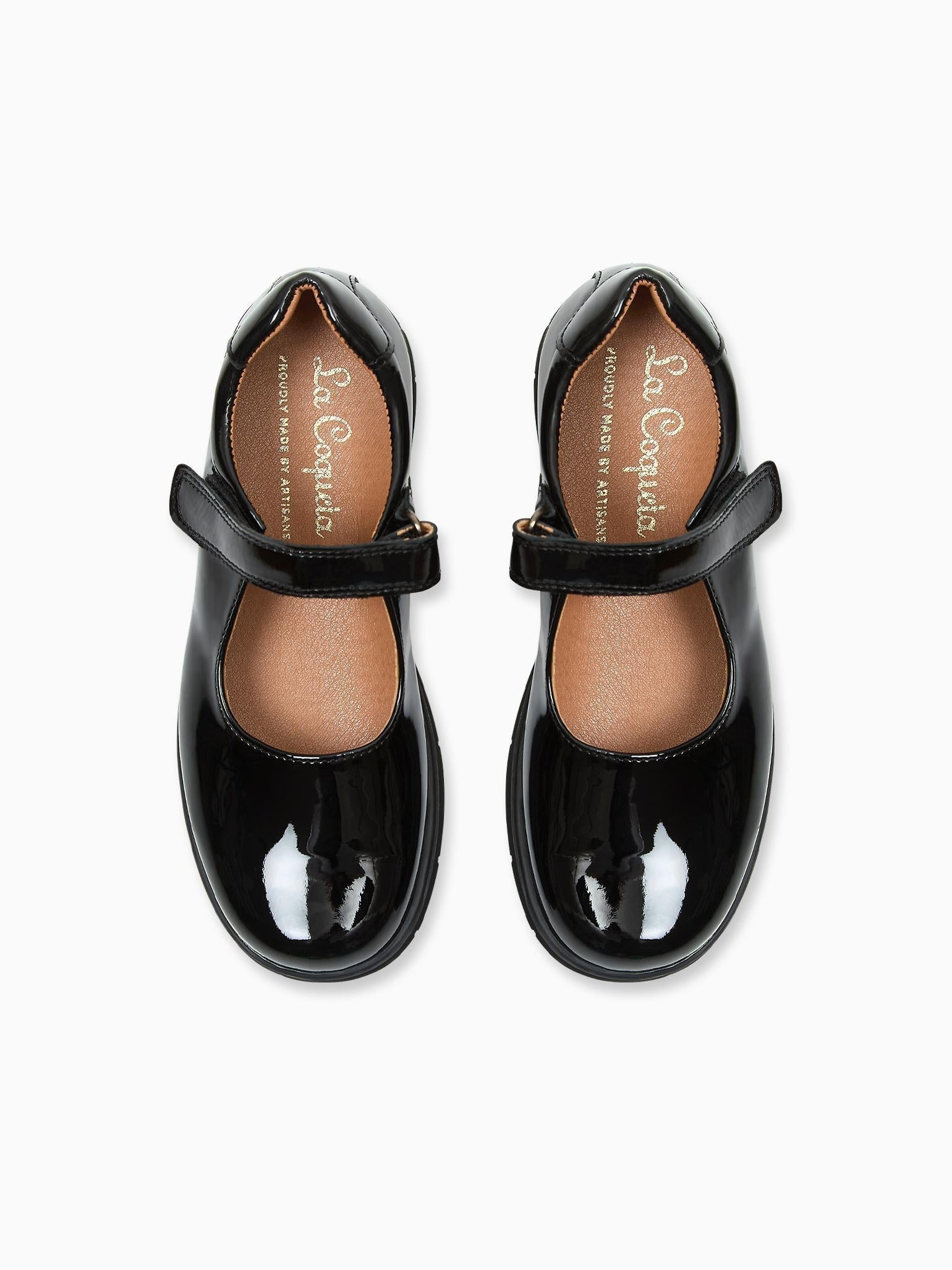 Black Patent Leather Girl Classic School Shoes