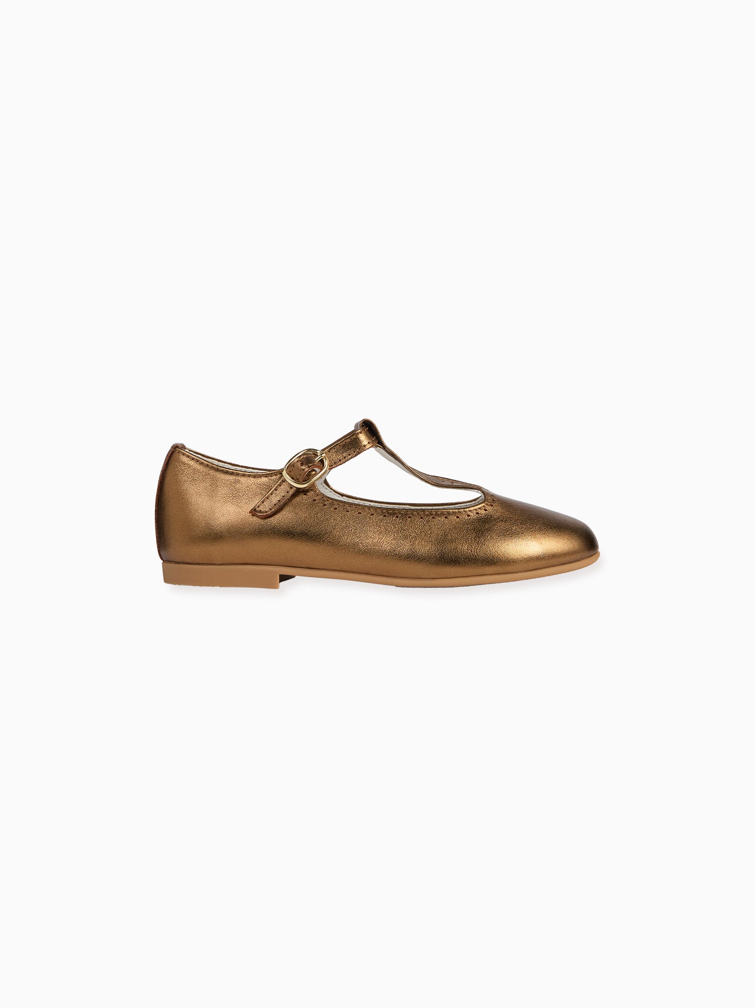 Bronze Leather Girl T-Bar Shoes