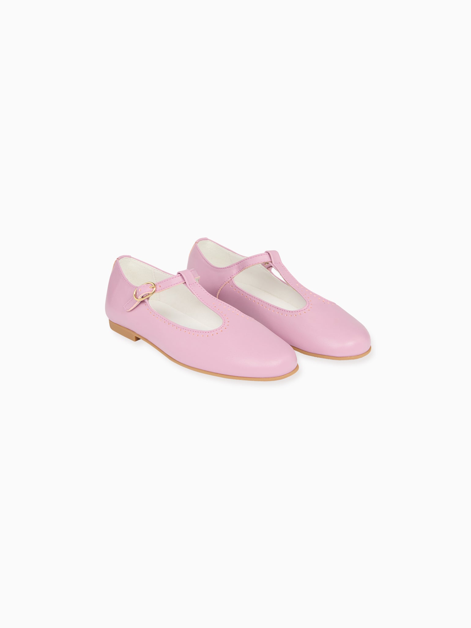 Lilac Leather Girl T-Bar Shoes