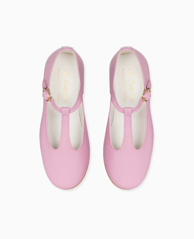 Lilac Leather Girl T-Bar Shoes