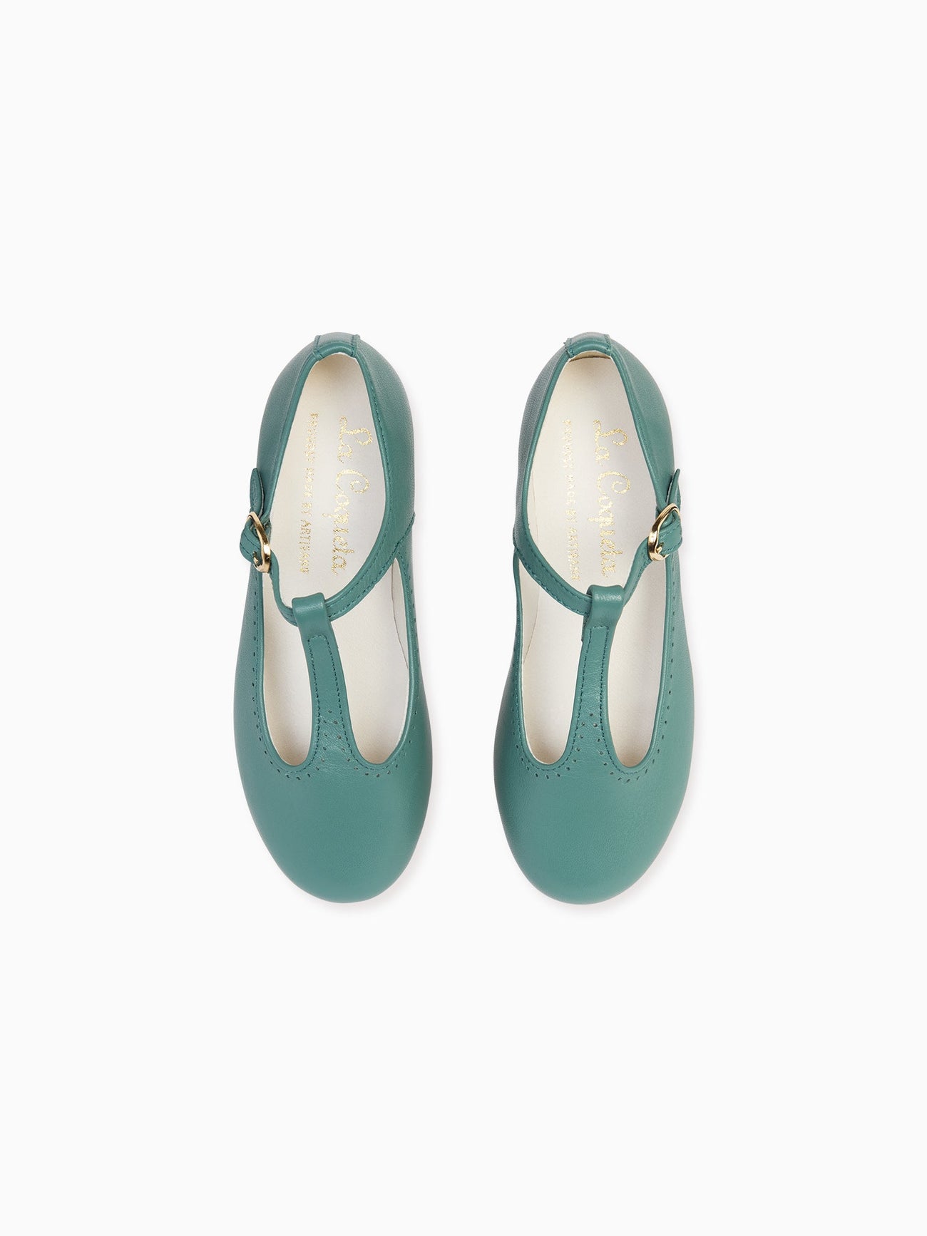 Sage Leather Girl T-Bar Shoes