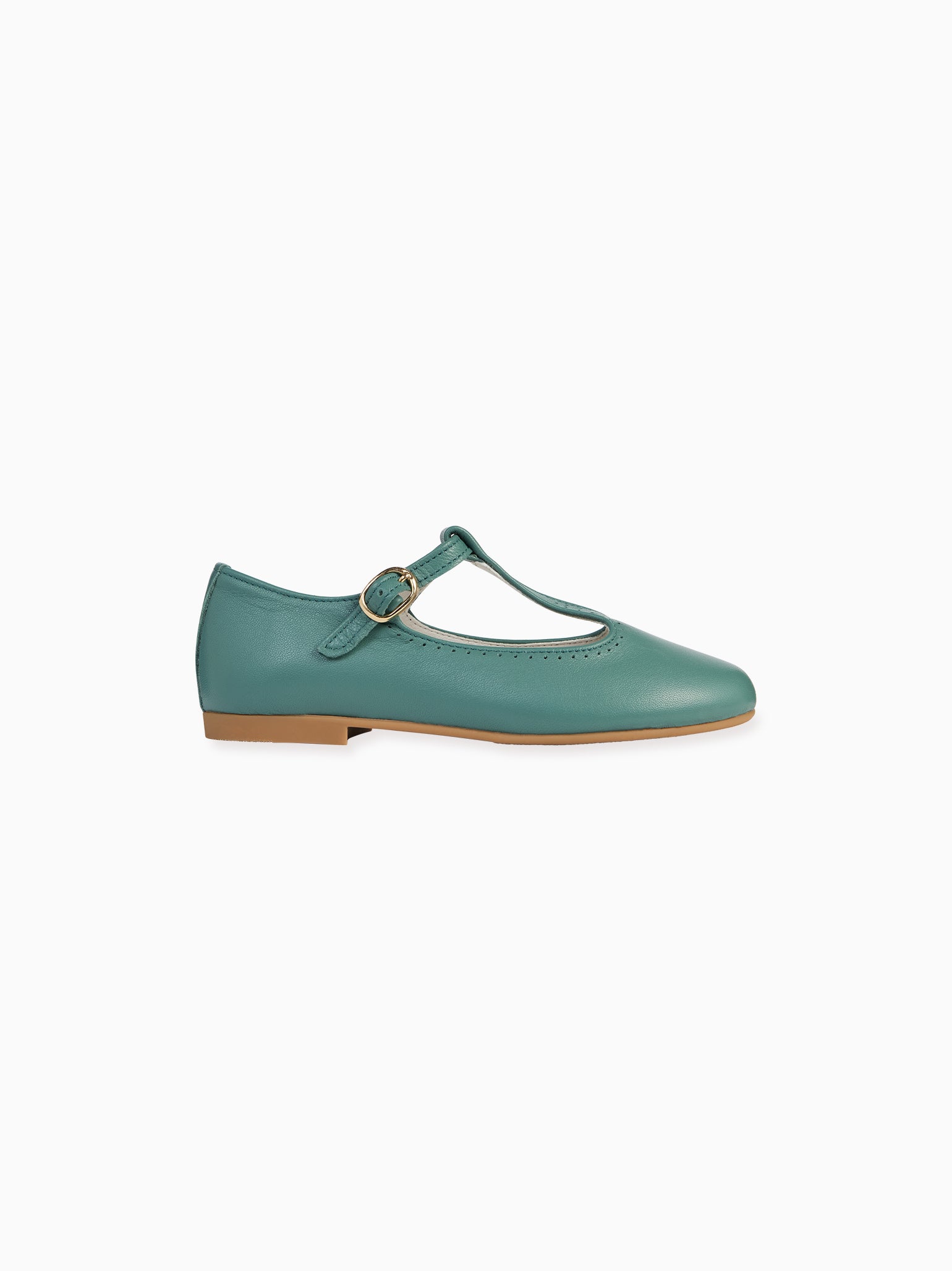 Sage Leather Girl T-Bar Shoes