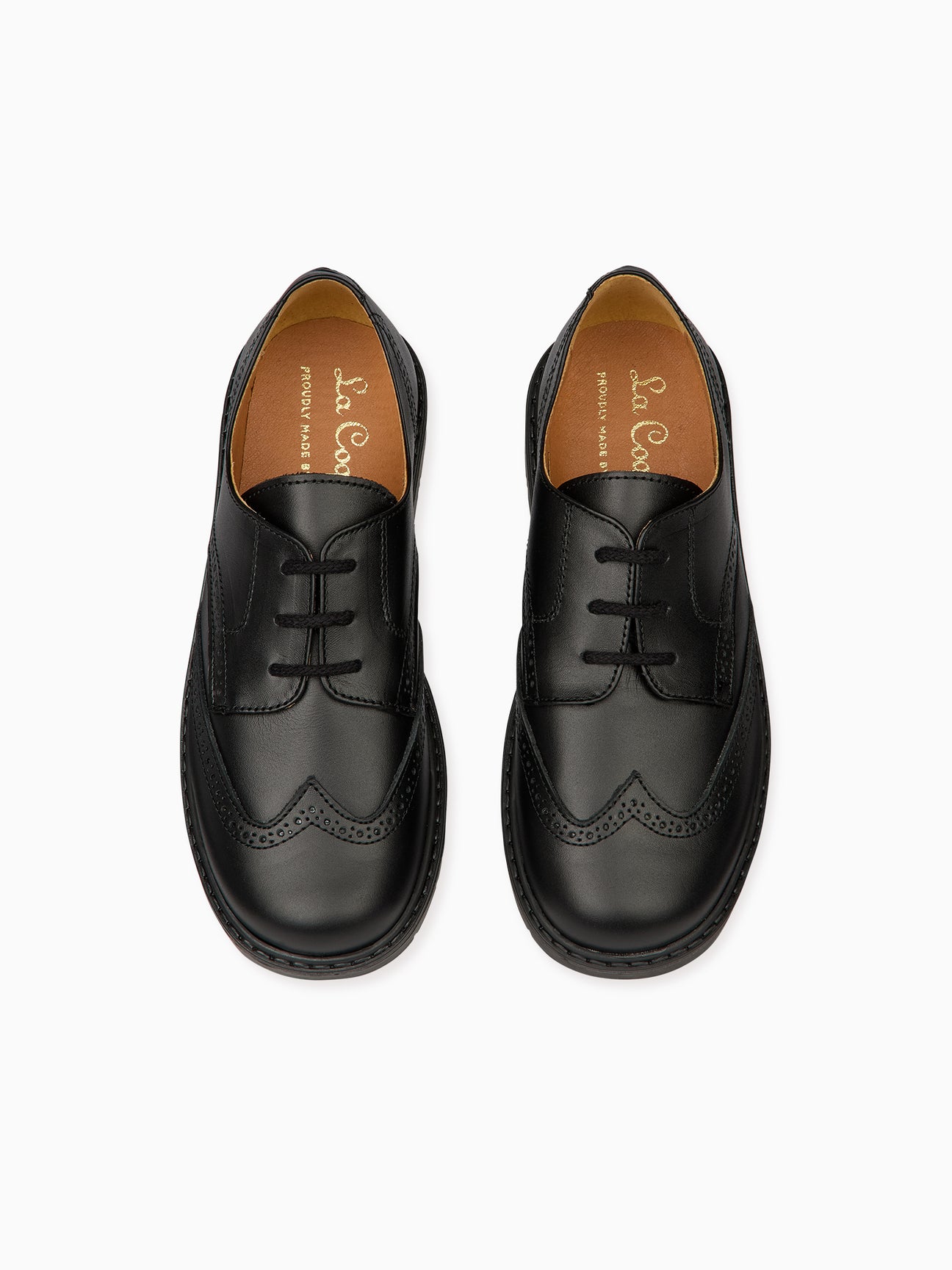 La Coqueta Kids - Black Leather Lace Up Kids School Shoes - UK 10 / US 11 / EU 28 La Coqueta Kids - Black Leather Lace Up Kids School Shoes - UK 10 / US 11 / EU 28