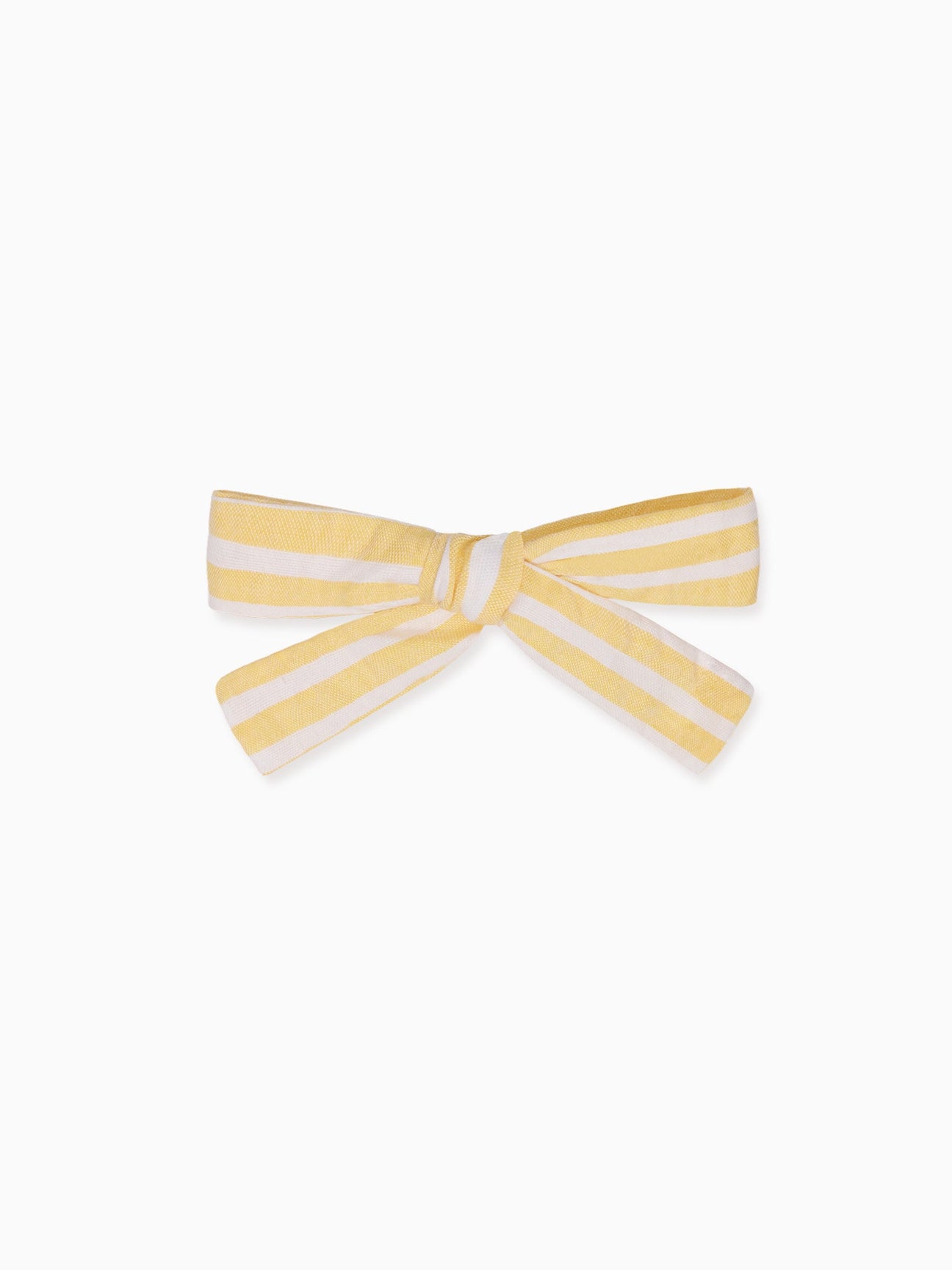 Lemon Stripe Girl Soft Ribbon Bow Clip | La Coqueta Kids
