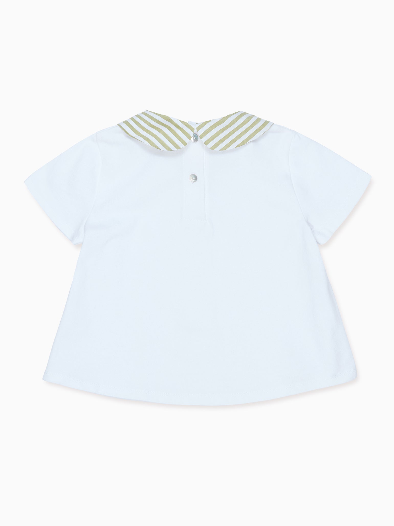 Olive Stripe Leo Baby Top