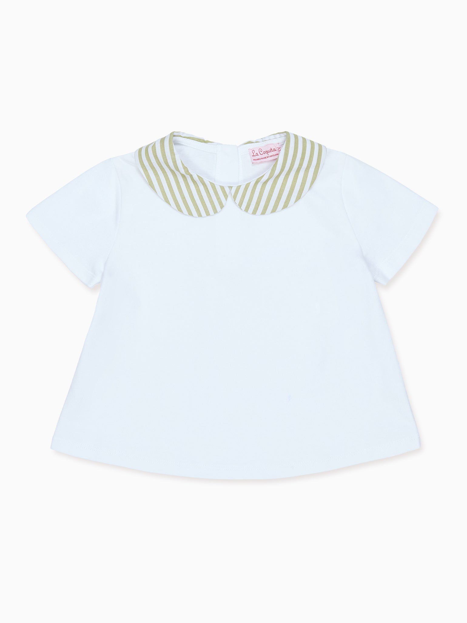 Olive Stripe Leo Baby Top