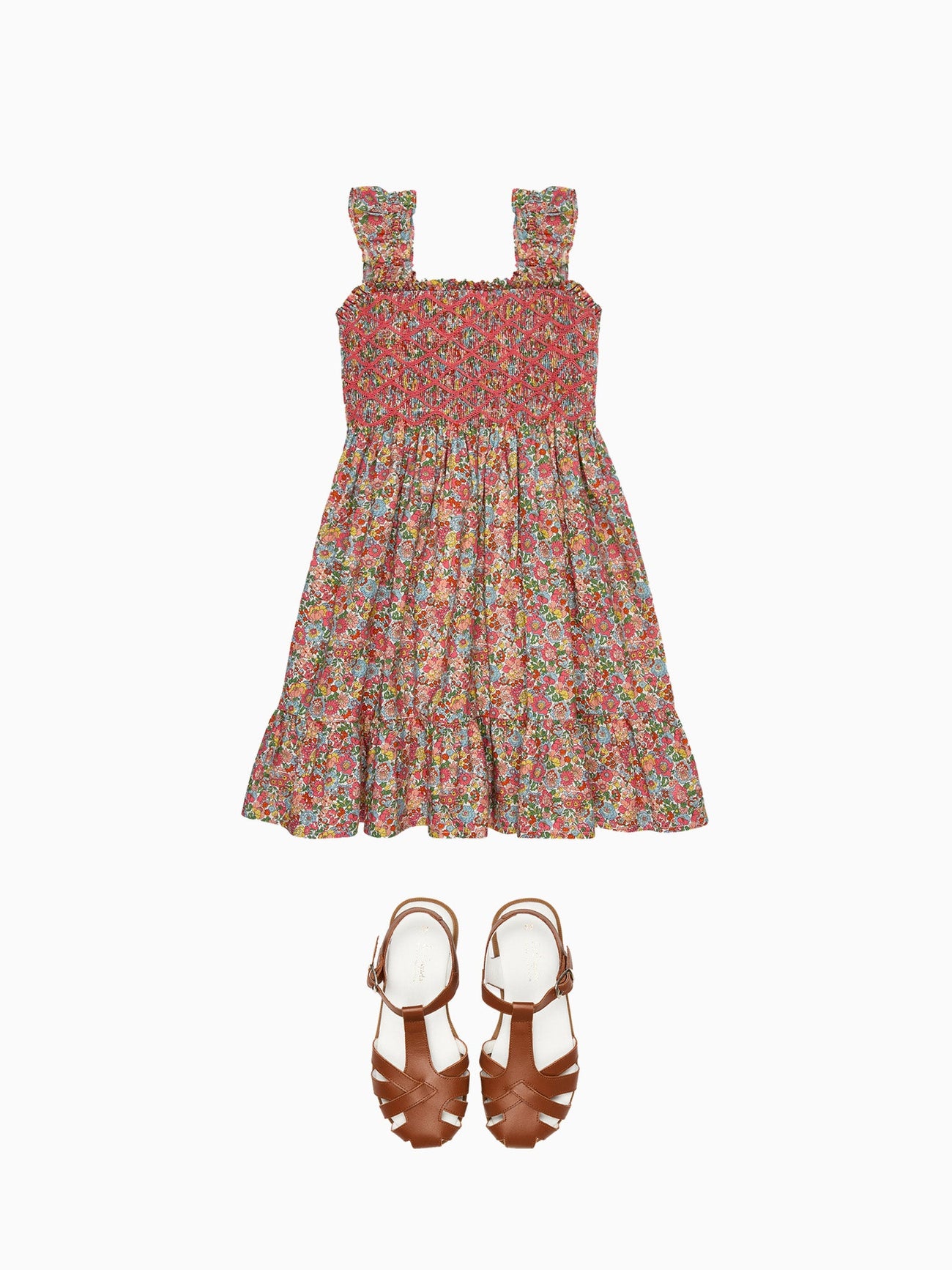Evelia Made With Liberty Fabric Girl Dress & Sofia Girl Sandals Outfit Bundle
