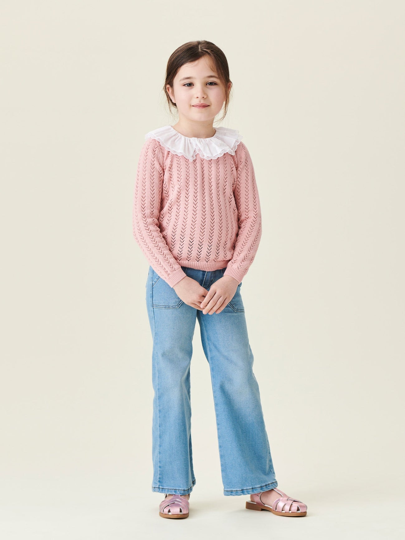 Pink Duena Cotton Girl Sweater