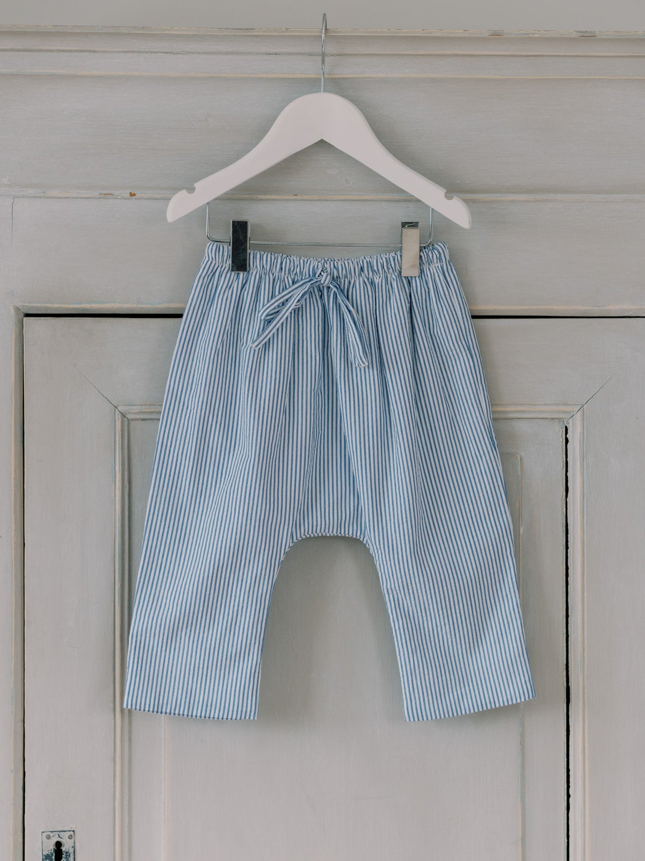 Blue Stripe Alex Cotton Baby Pants