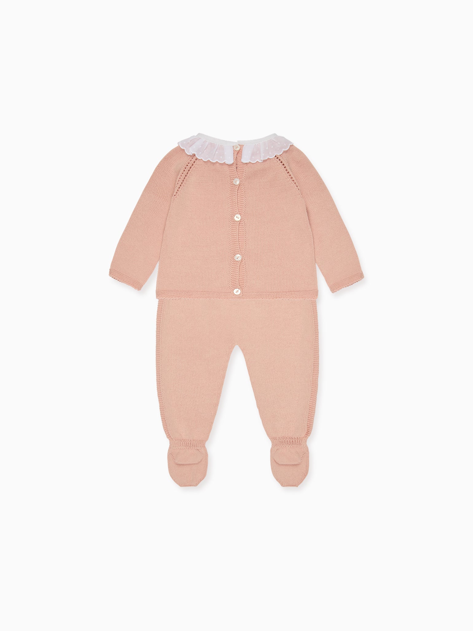 Dusty Pink Liliela Cotton Baby Girl Knitted Set