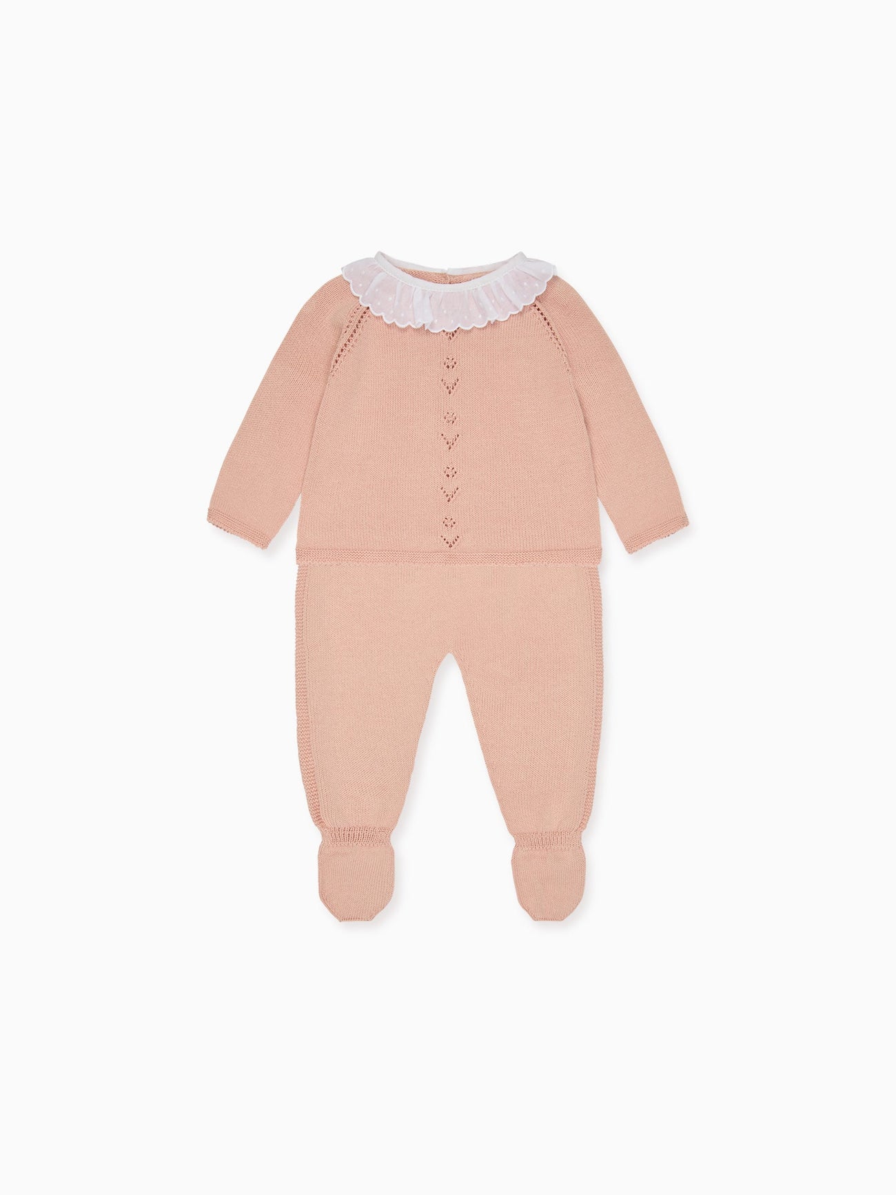 Dusty Pink Liliela Cotton Baby Girl Knitted Set