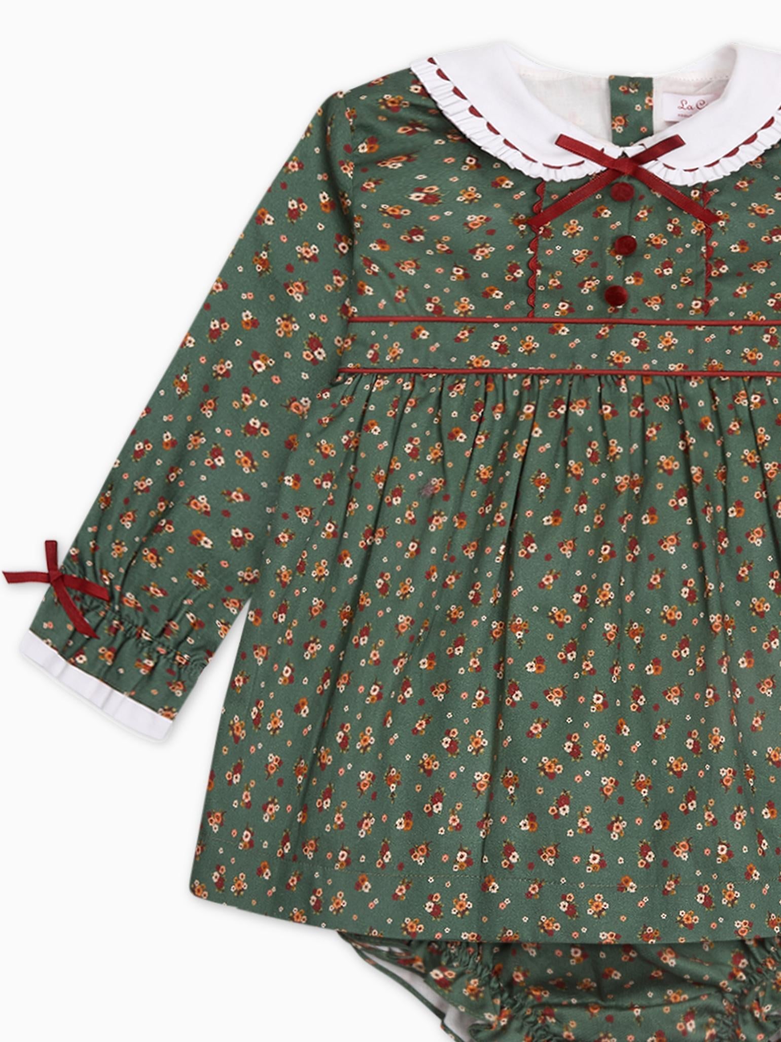 Green Floral Lilly Baby Girl Set
