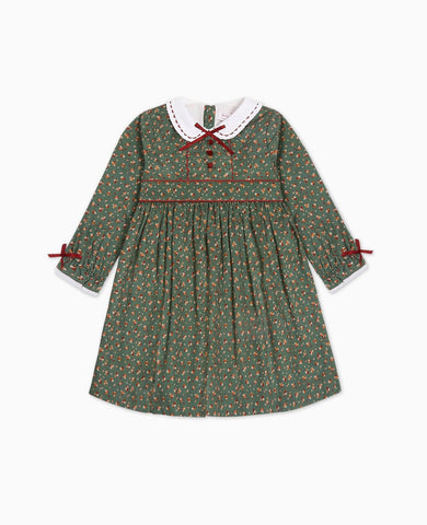 Green Floral Lilly Girl Dress