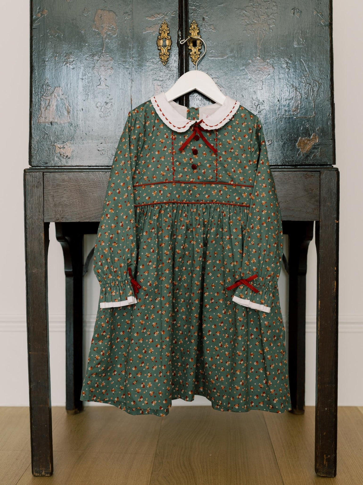 Green Floral Lilly Girl Dress
