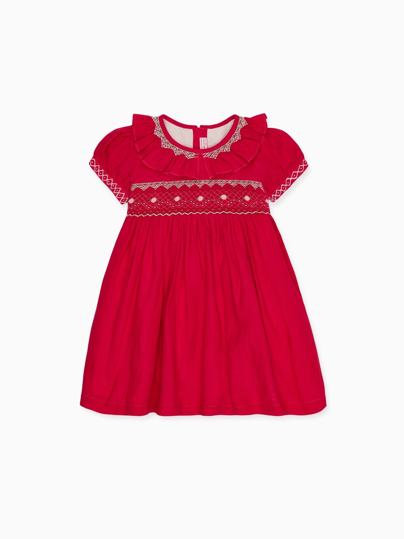 Fuchsia Lily Girl Hand-Smocked Dress