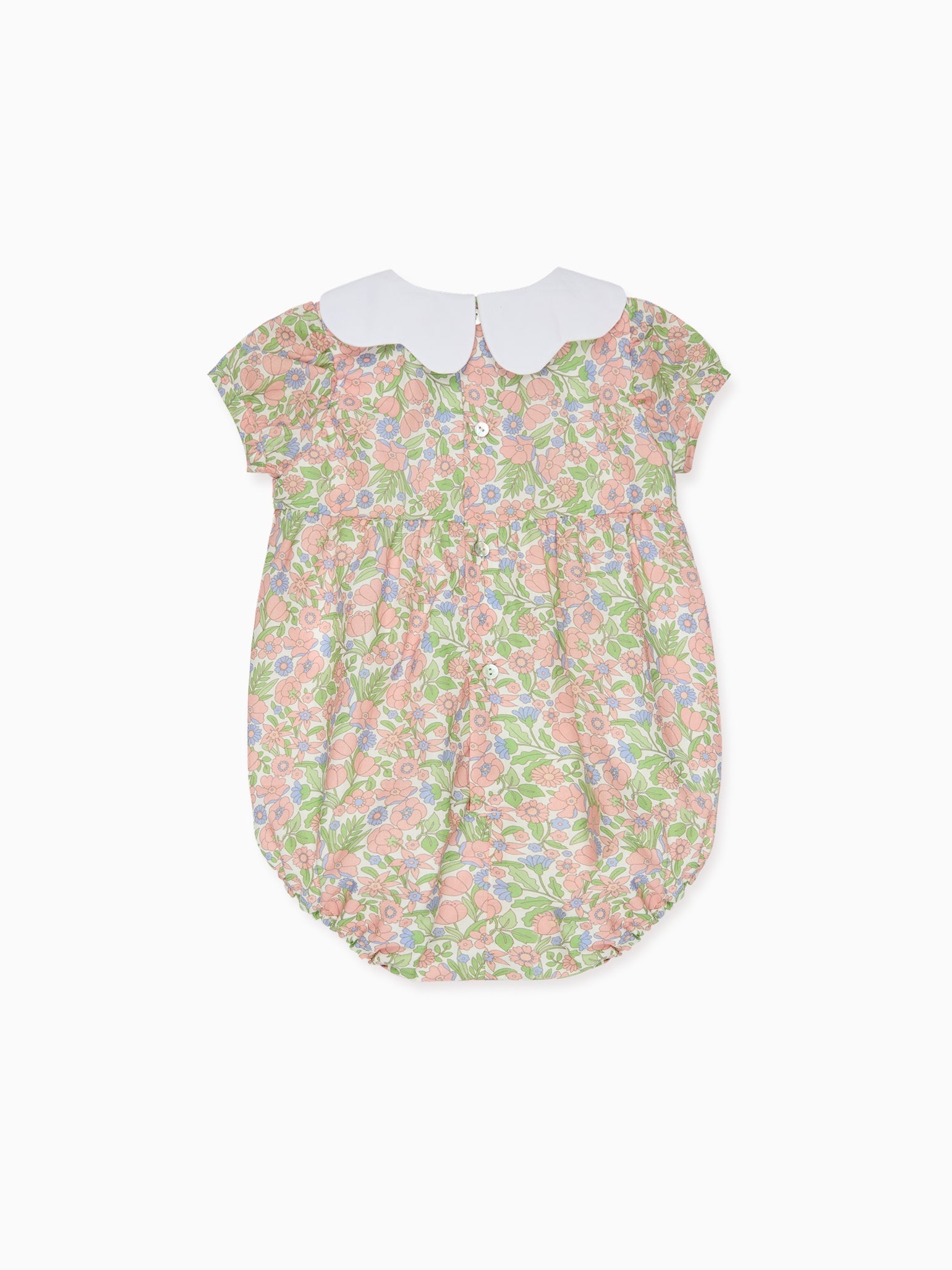 Coral Floral Lina Baby Girl Romper