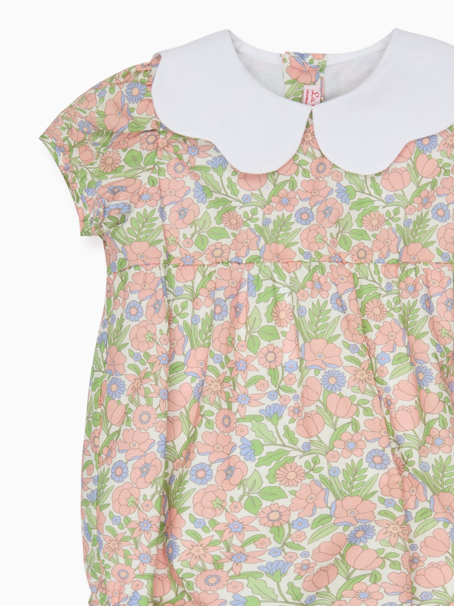 Coral Floral Lina Baby Girl Romper