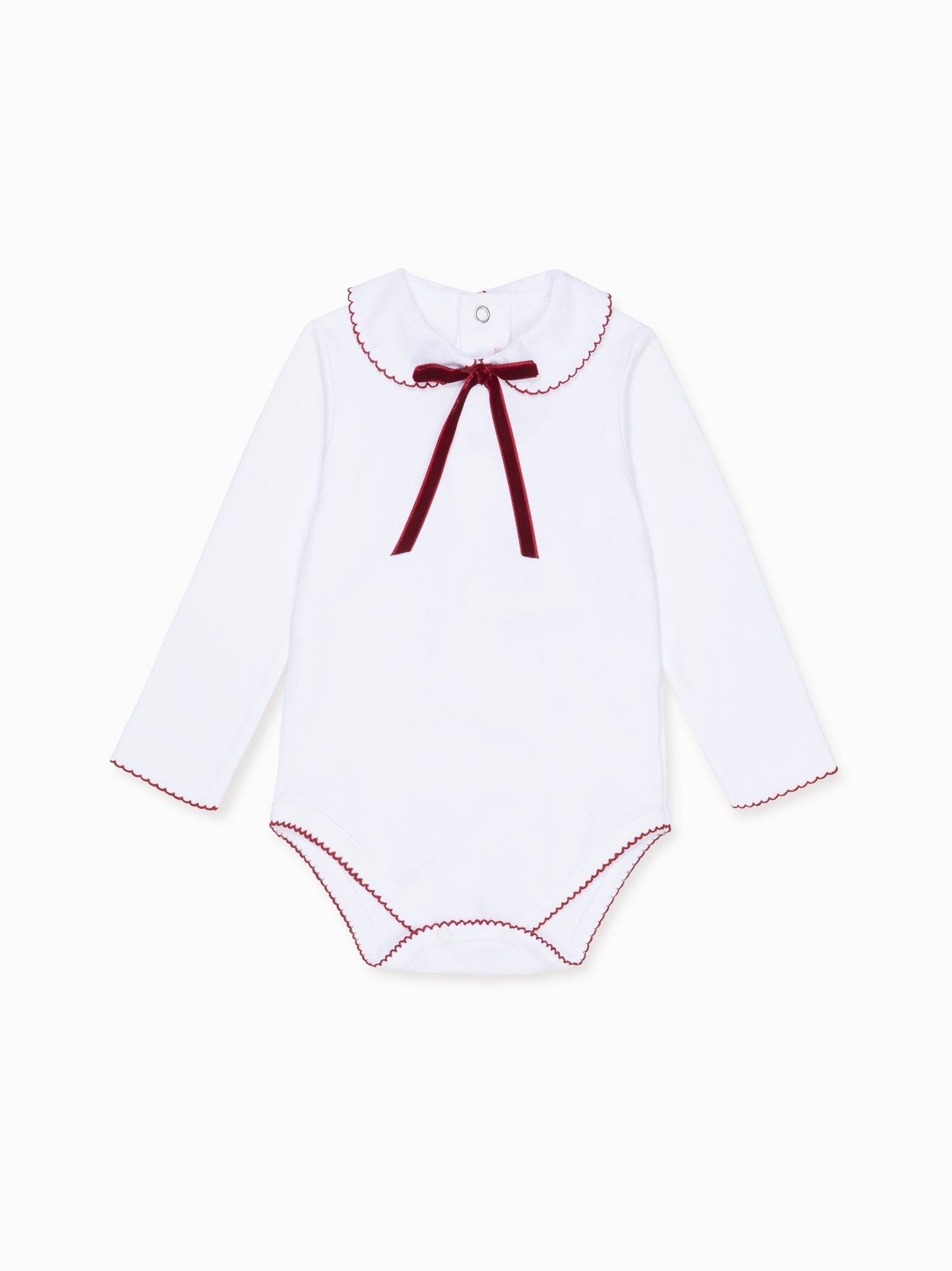 Burgundy Lirio Long Sleeve Baby Bodysuit