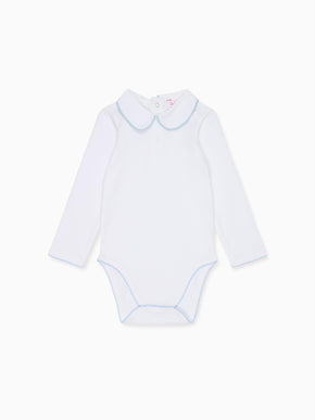 White & Blue Lirio Baby Body Vest