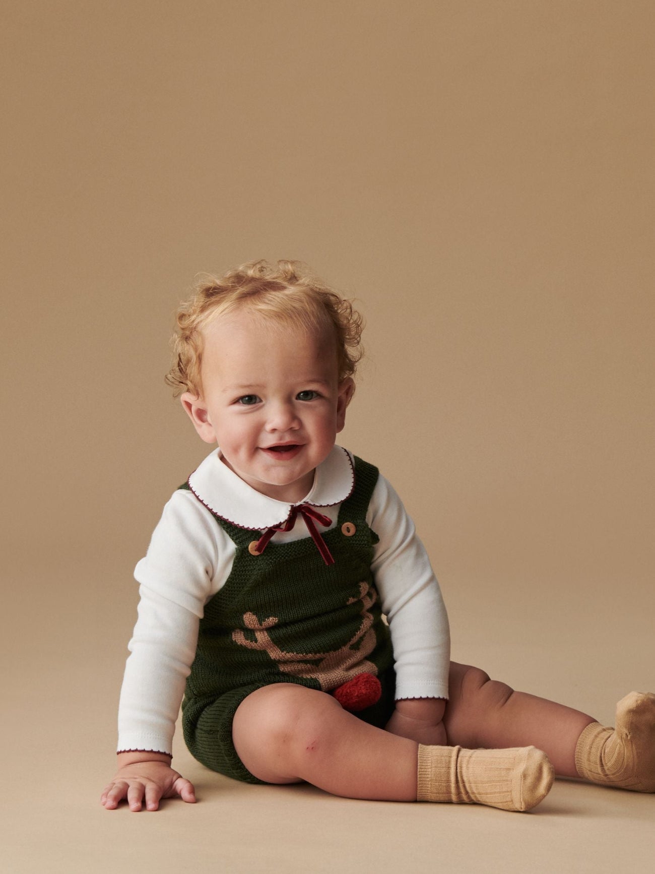 Bottle Green Reno Merino Baby Knitted Dungarees