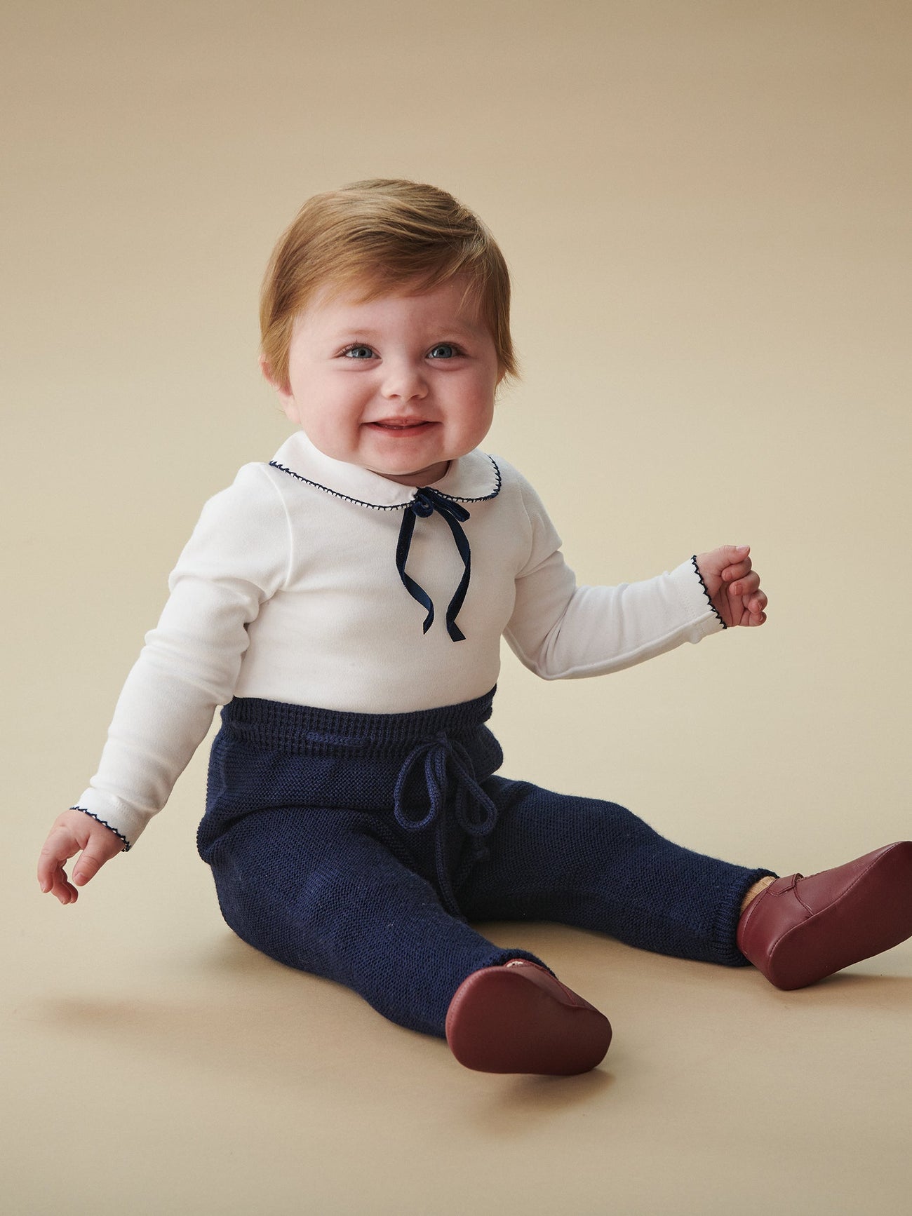 Navy Augusto Merino Baby Pants