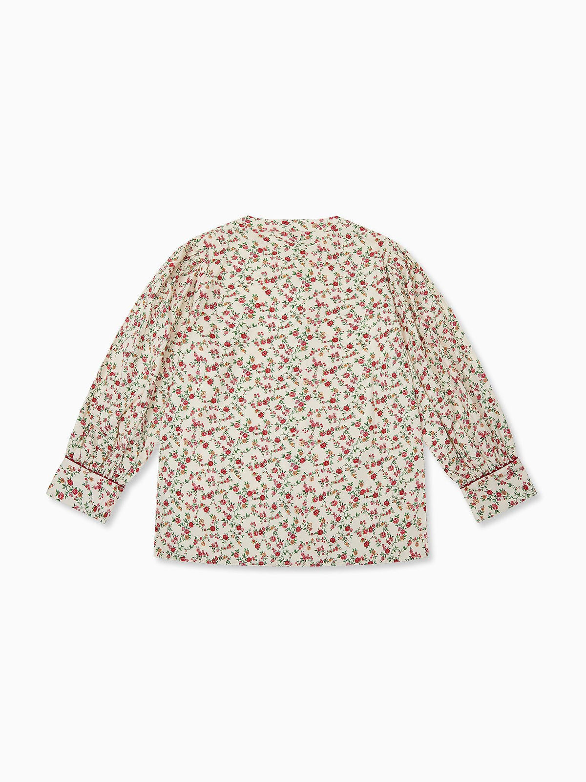 Ivory Floral Livia Women Long Sleeve Shirt