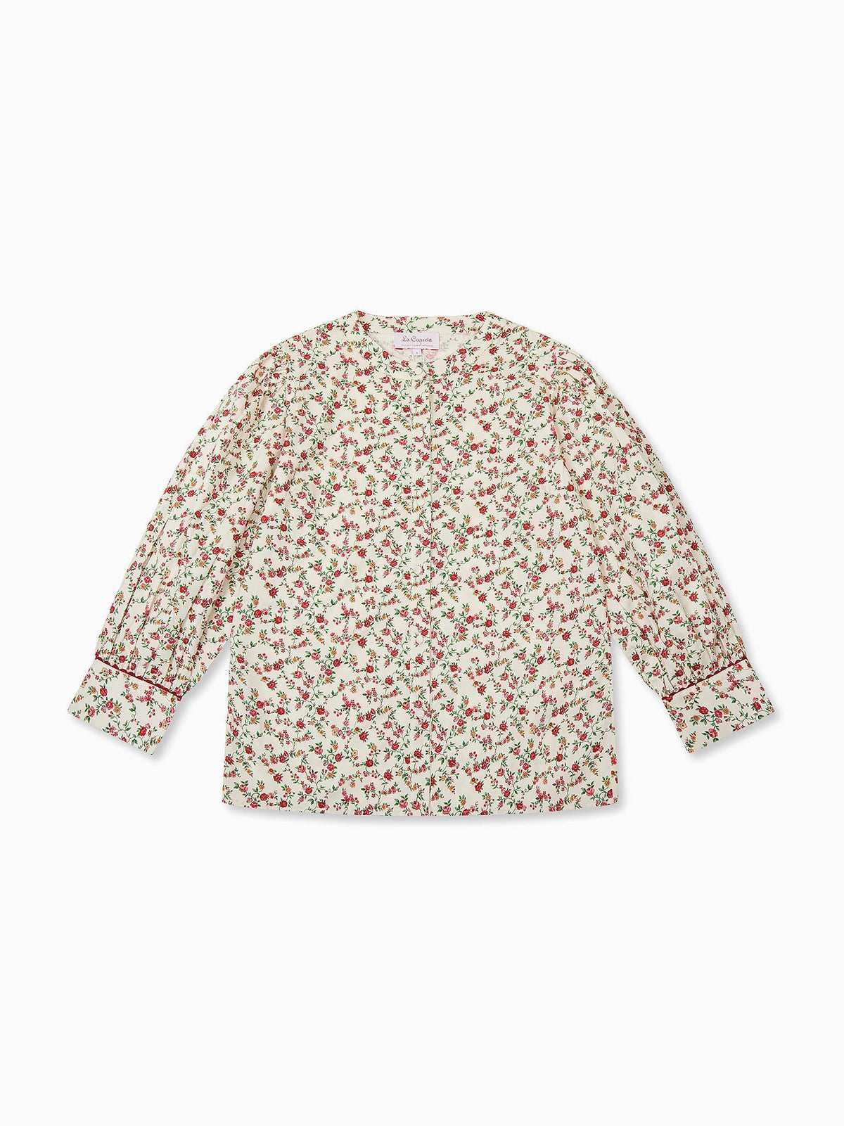Ivory Floral Livia Women Long Sleeve Shirt