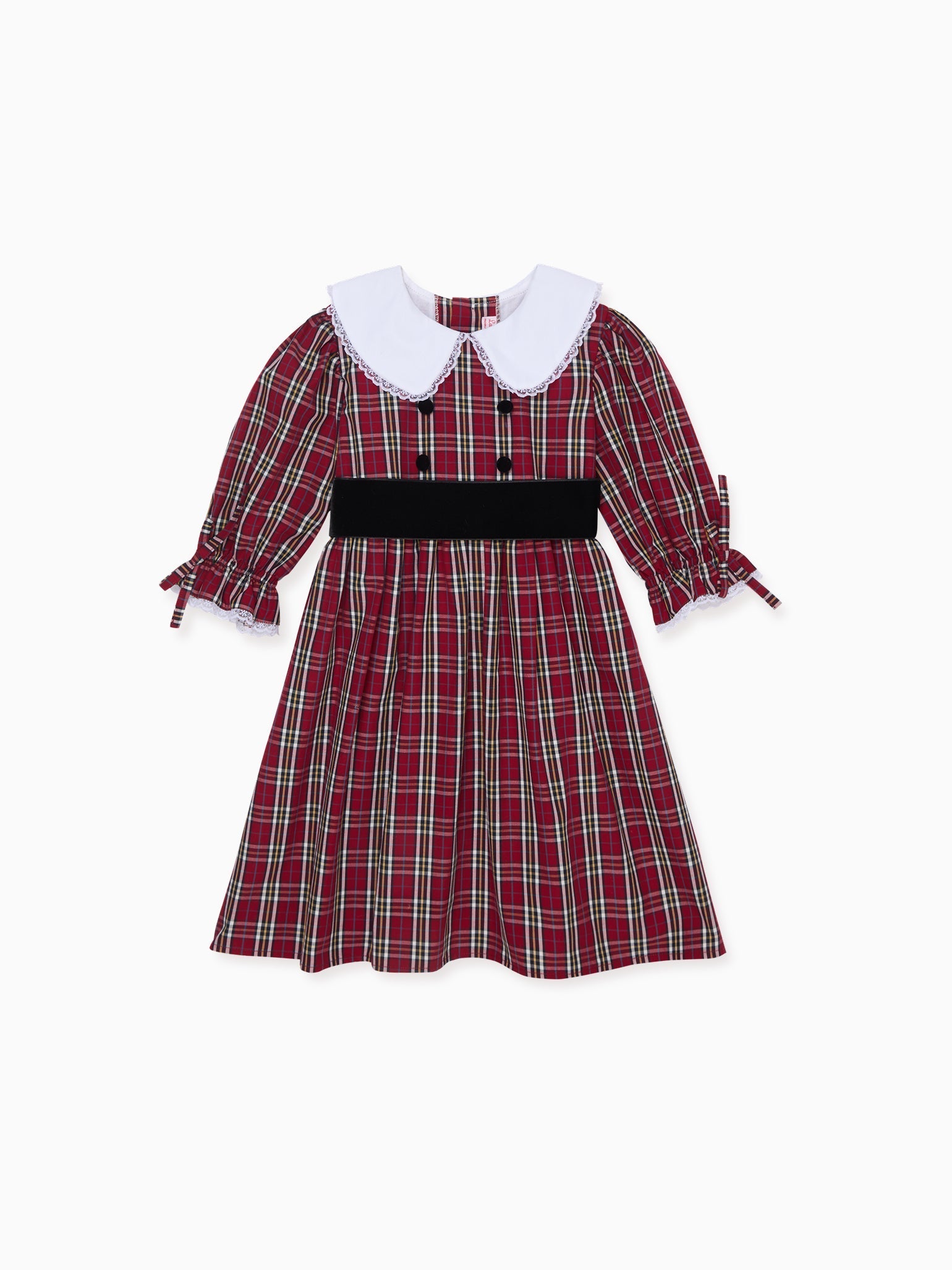 Burgundy Tartan Lizette Girl Dress