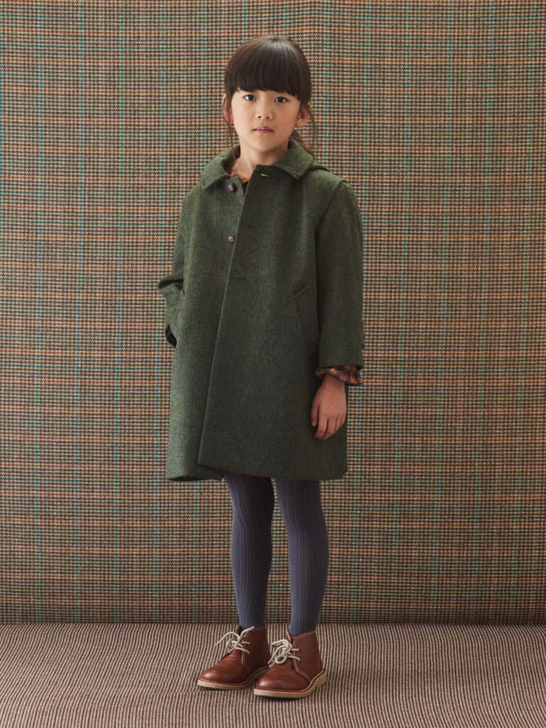 Green Loden Wool Kids Coat