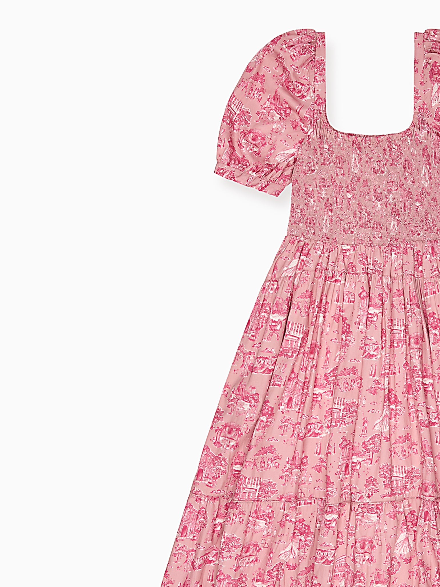 Nicky Hilton x La Coqueta Pink Toile de Jouy London Women Long Dress