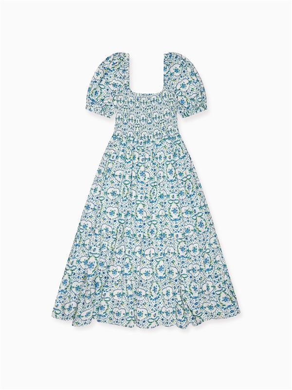 Nicky Hilton x La Coqueta Blue Bow Floral London Women Long Dress