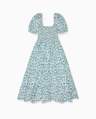 Nicky Hilton x La Coqueta Blue Bow Floral London Women Long Dress