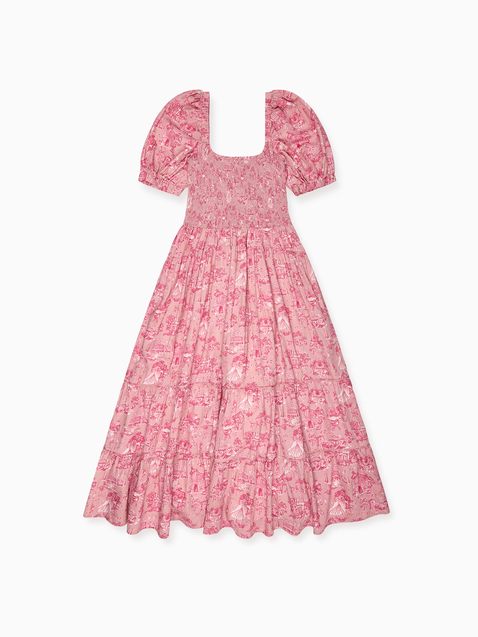 Pink Toile de Jouy London Woman Long Dress | La Coqueta US – La