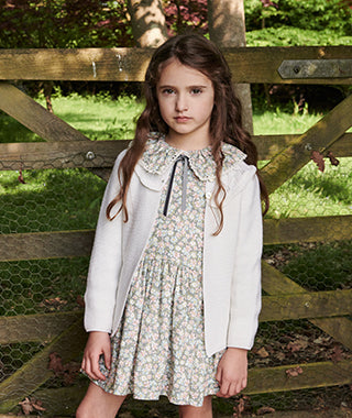Ivory Baena Merino Girl Cardigan