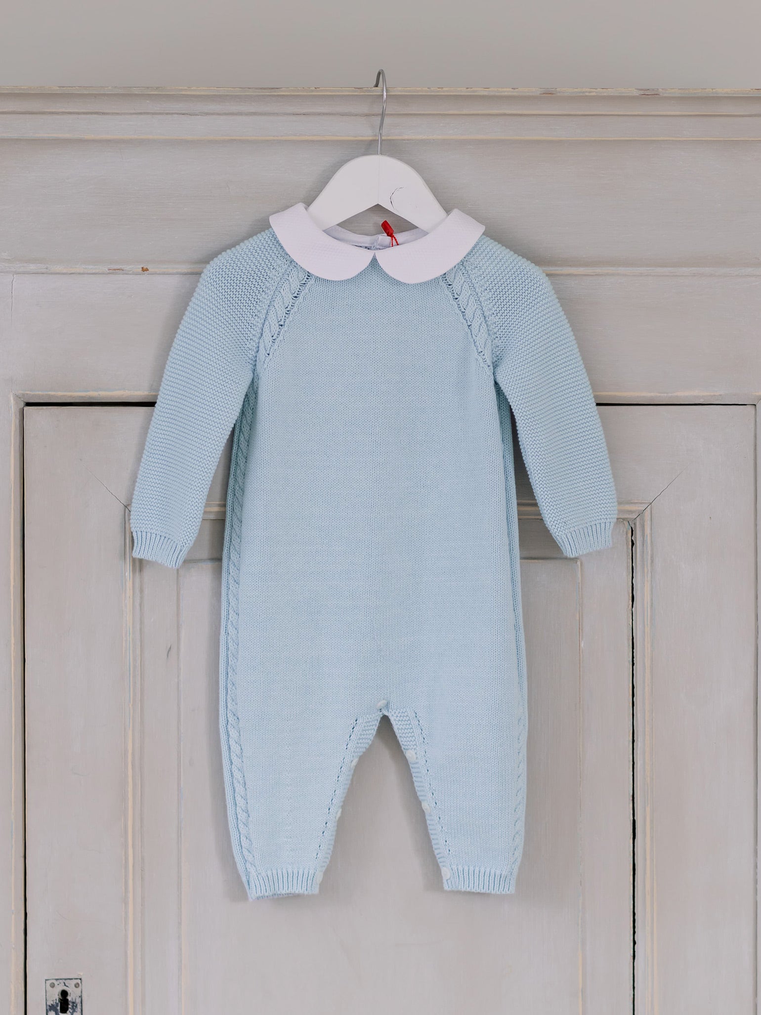 Blue Lorenzo Cotton Baby Knitted Jumpsuit