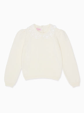 Ivory Luana Merino Girl Sweater